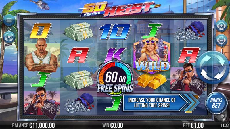 60 Second Heist slot game artwork