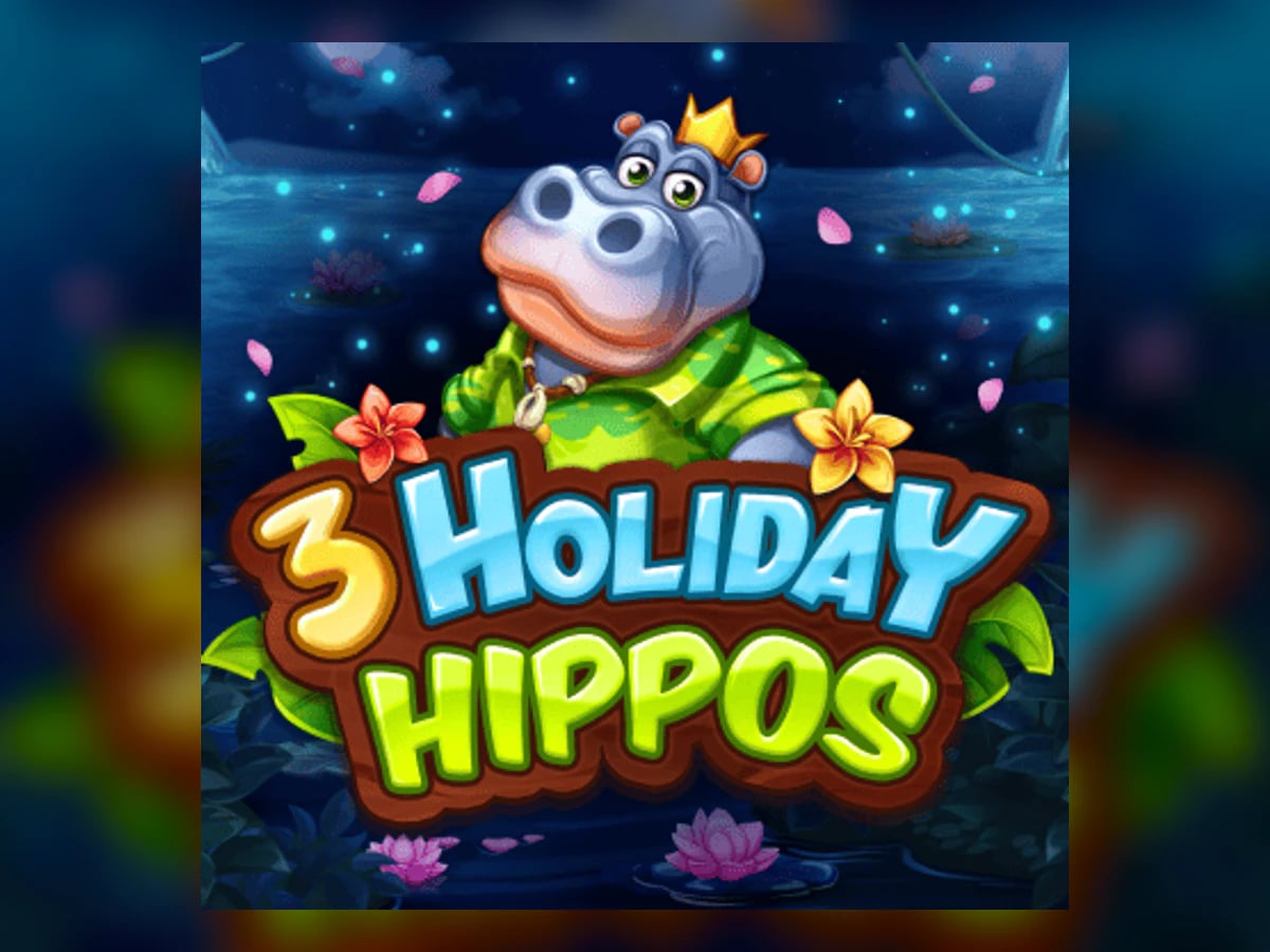 3 Holiday Hippos slot game artwork