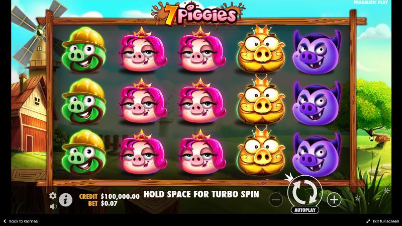 7 Piggies slot game artwork