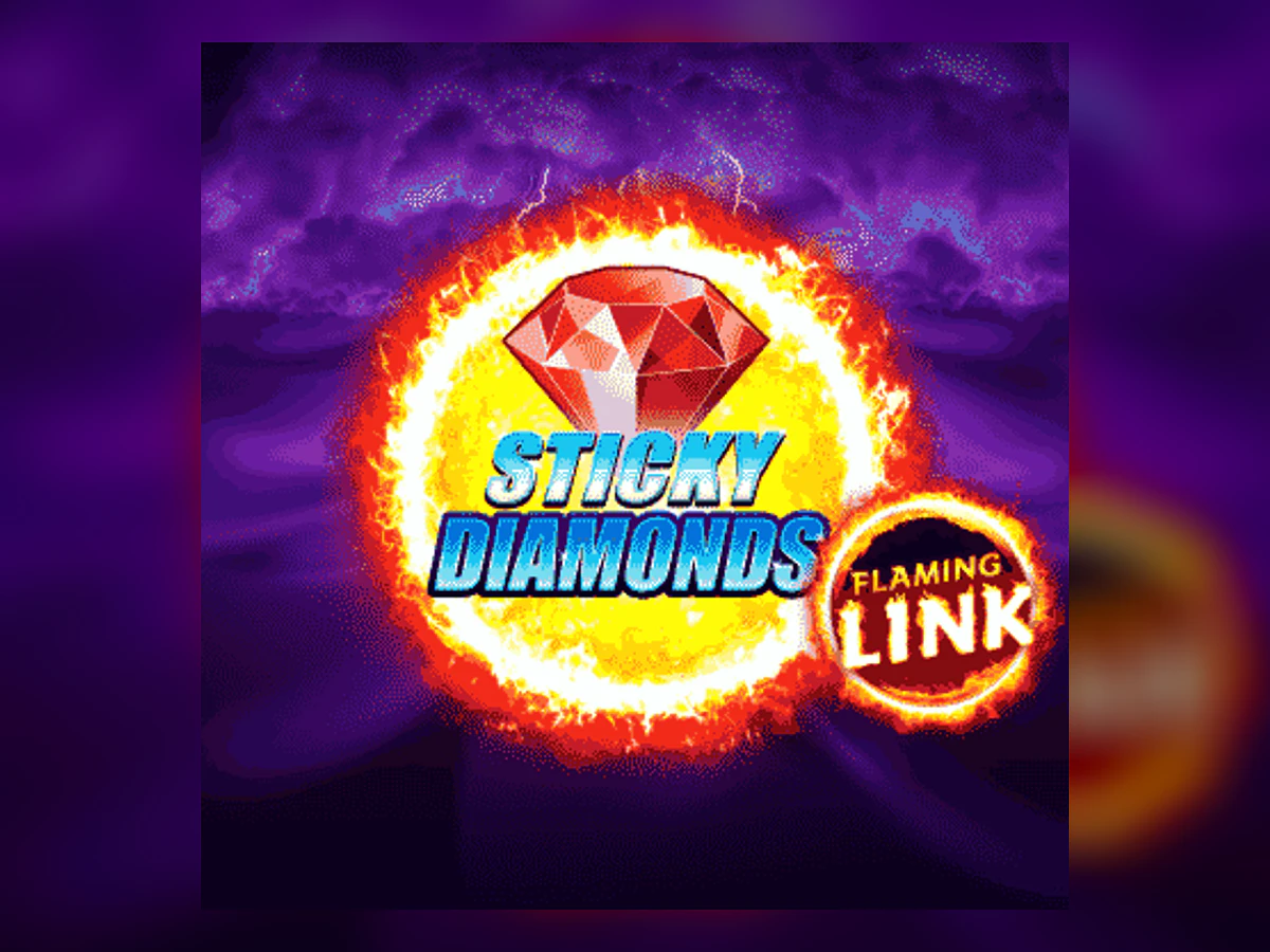 Sticky Diamonds Flaming Link slot game artwork
