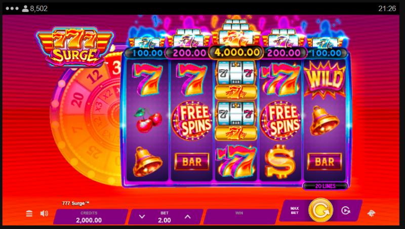 777 Surge slot game artwork