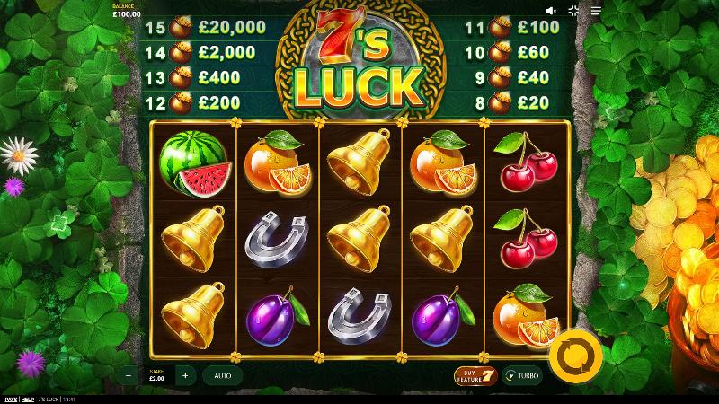 7’S Luck slot game artwork