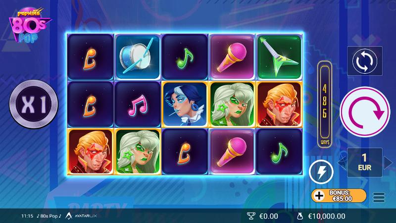 80Spop slot game artwork