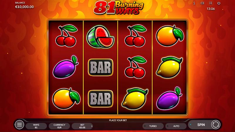 81 Burning Ways slot game artwork