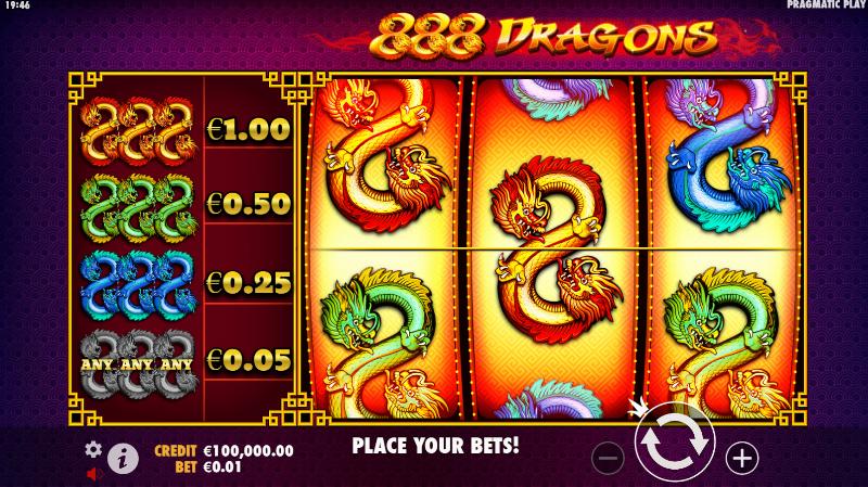 888 Dragons slot game artwork