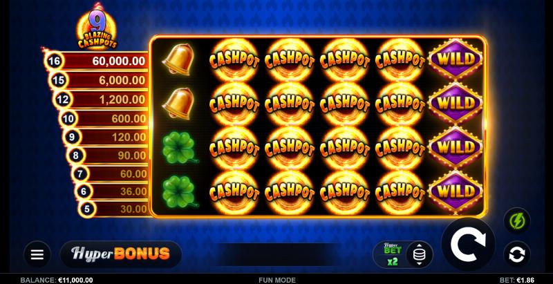 9 Blazing Cashpots slot game artwork