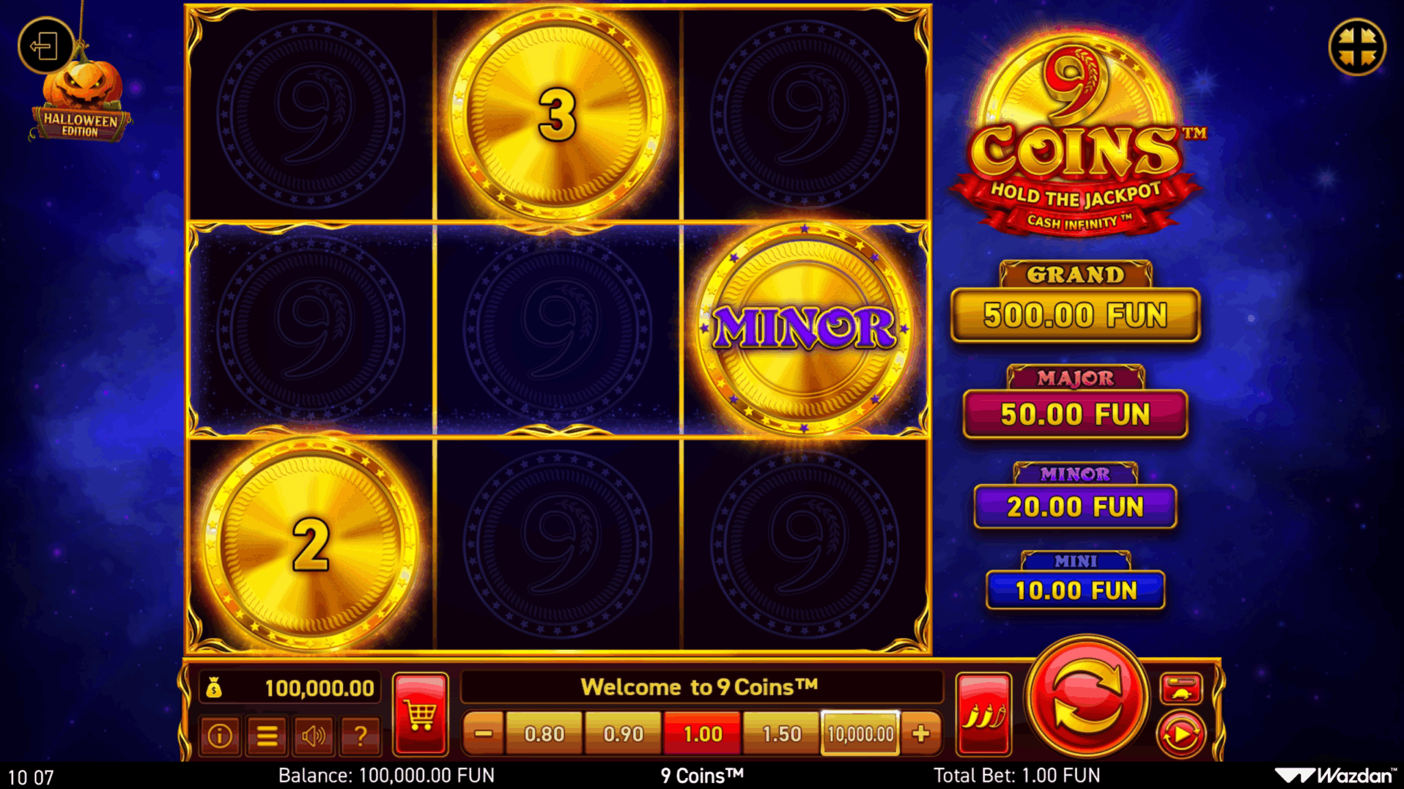 9 Coins Halloween slot game artwork