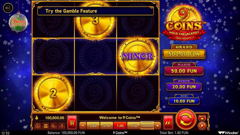 9 Coins Xmas Edition slot game artwork