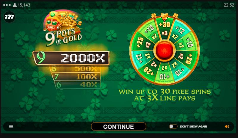 9 Pots Of Gold slot game artwork