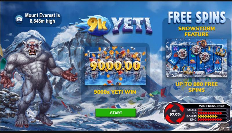 9K Yeti slot game artwork