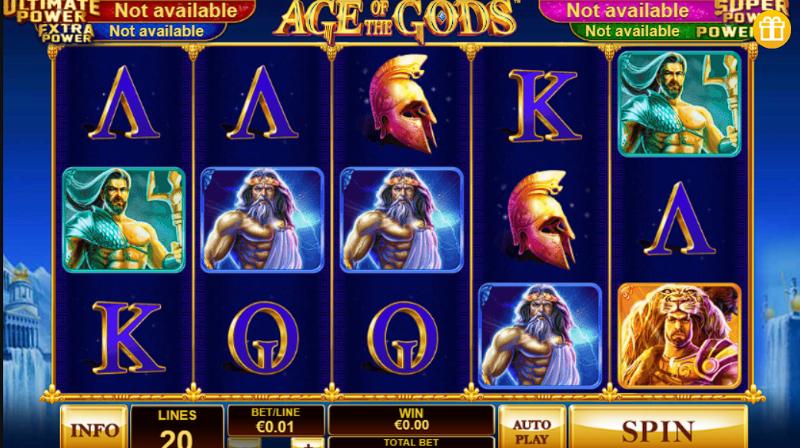 Age Of The Gods slot game artwork