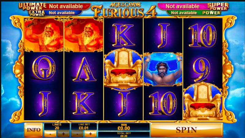 Age Of The Gods: Furious Four slot game artwork