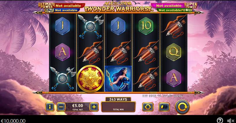 Age Of The Gods Wonder Warriors slot game artwork