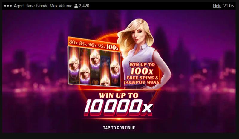 Agent Jane Blonde Max Volume slot game artwork