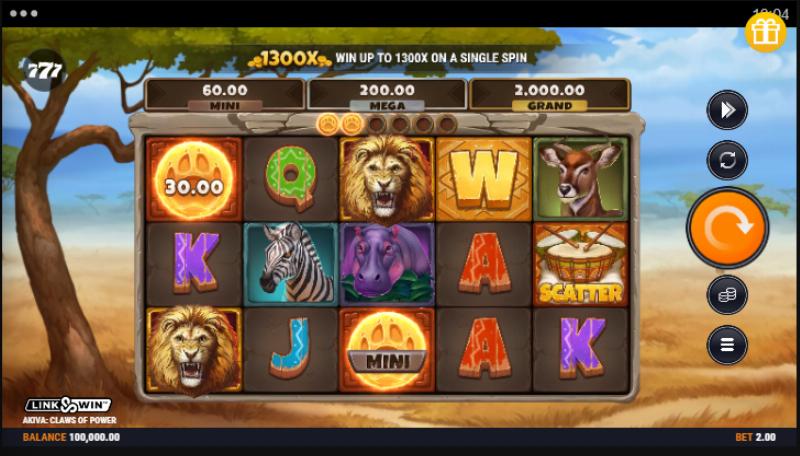 Akiva: Claws Of Power slot game artwork