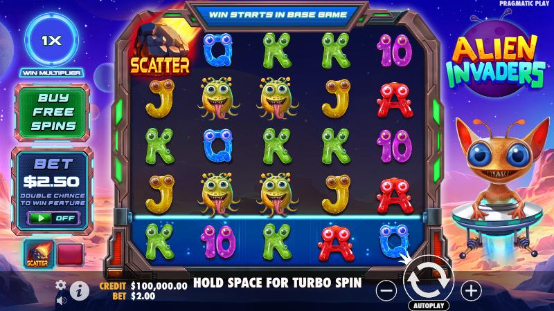 Alien Invaders slot game artwork