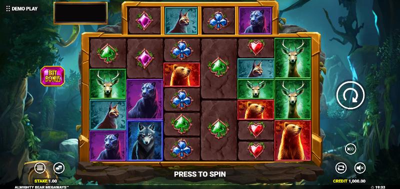 Almighty Bear Megaways slot game artwork