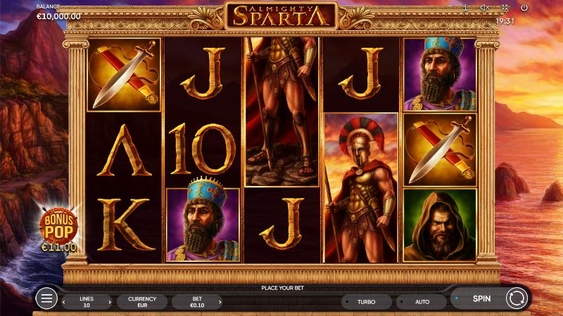 Almighty Sparta slot game artwork