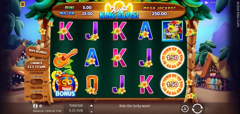 Aloha King Elvis slot game artwork