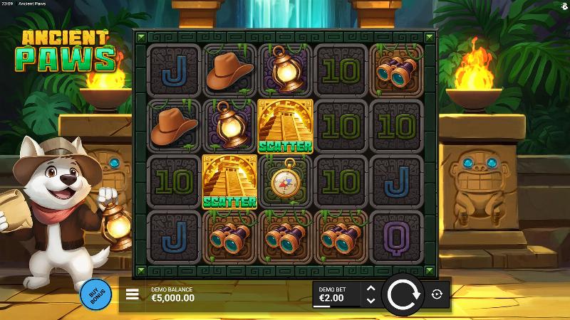 Ancient Paws slot game artwork
