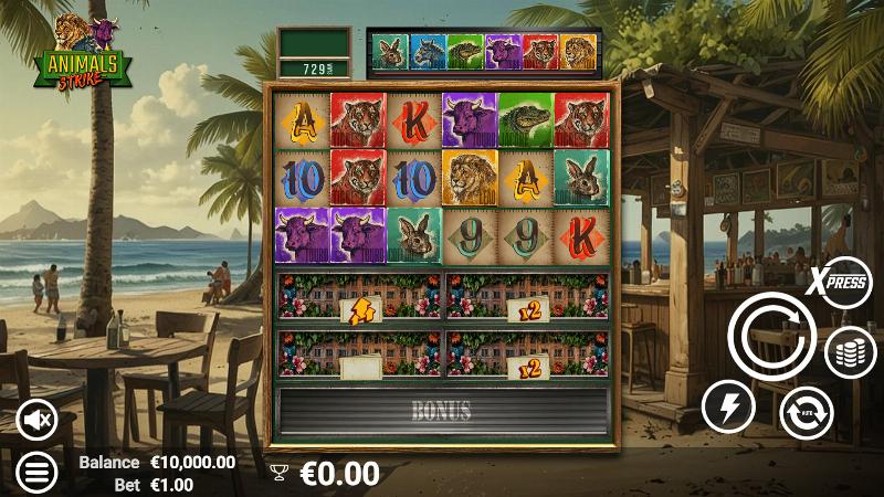 Animals Strike slot game artwork