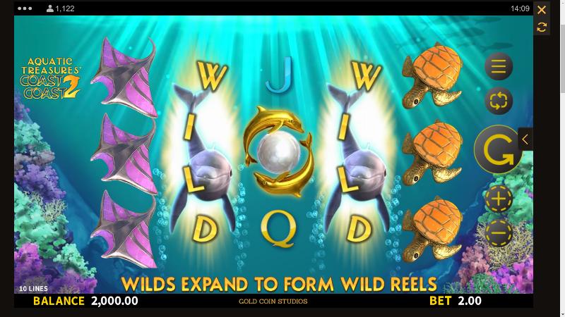 Aquatic Treasures Coast 2 Coast slot game artwork