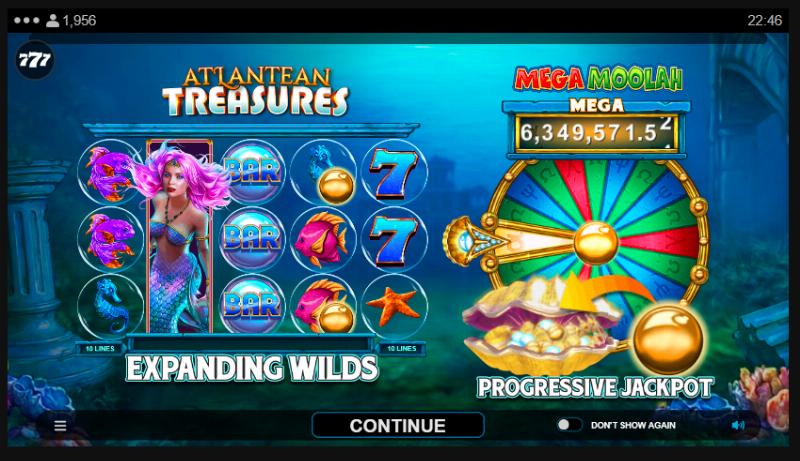 Atlantean Treasures Mega Moolah slot game artwork