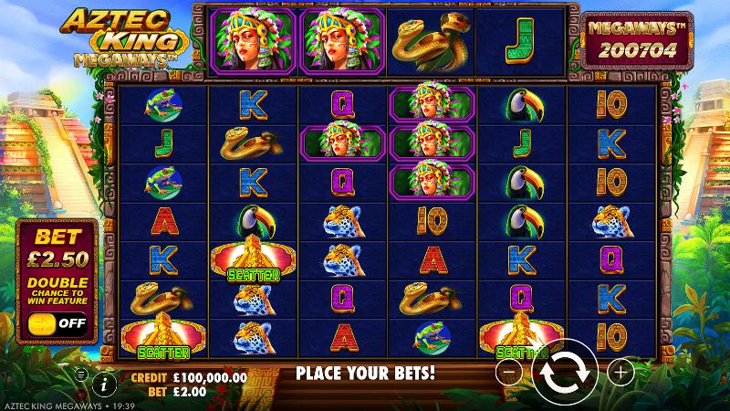 Aztec King Megaways slot game artwork