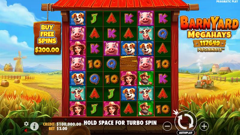 Barnyard Megahays Megaways slot game artwork