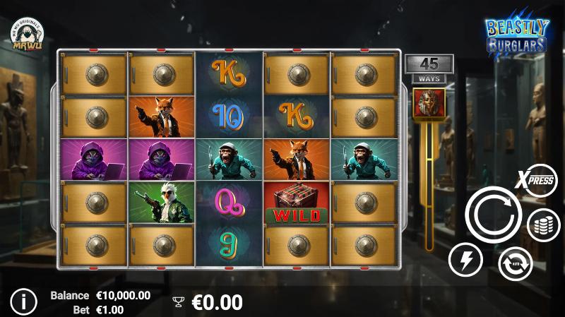 Beastly Burglars slot game artwork