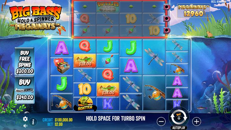 Big Bass Hold & Spinner Megaways slot game artwork