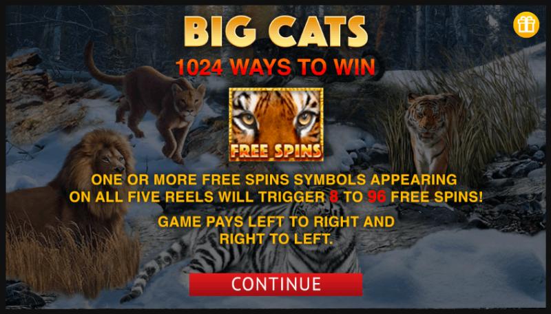 Big Cats slot game artwork