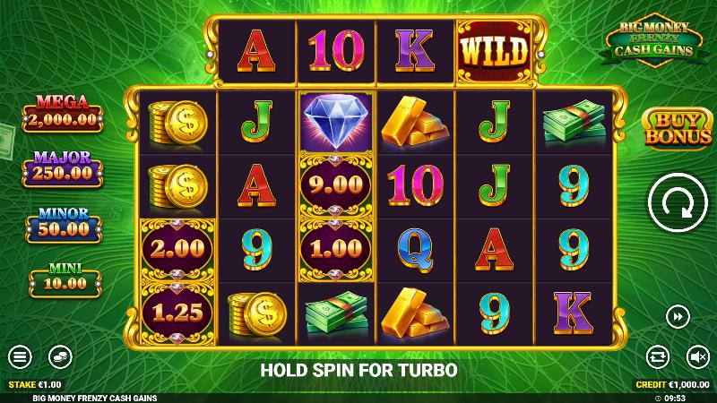 Big Money Frenzy Cash Gains slot game artwork