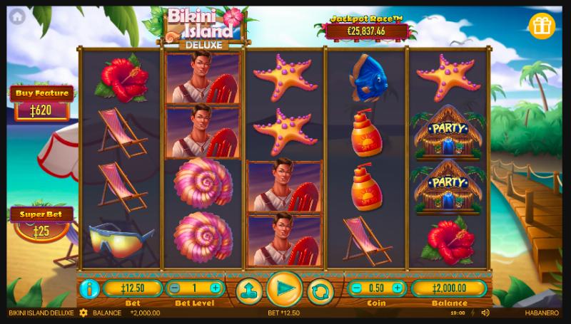 Bikini Island Deluxe slot game artwork