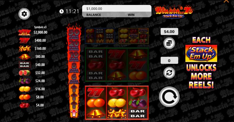 Blazin Hot 7S Stack Em Up slot game artwork