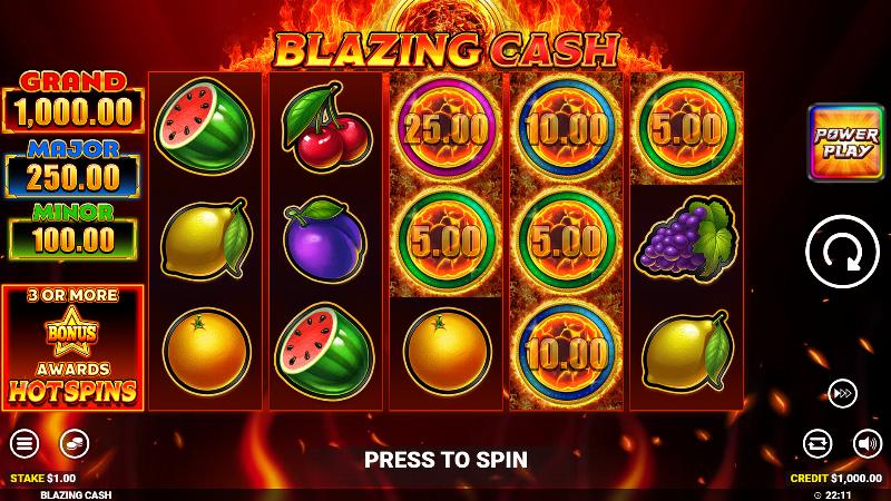 Blazing Cash slot game artwork