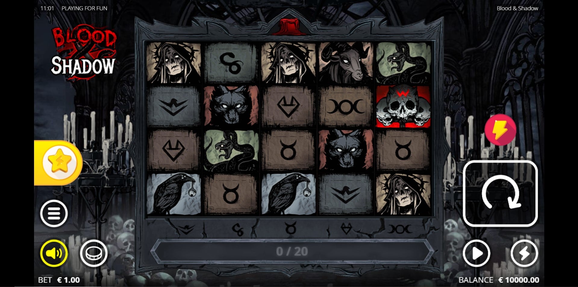 Blood And Shadow slot game artwork
