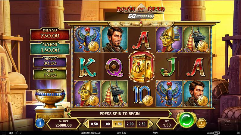 Book Of Dead Go Collect slot game artwork