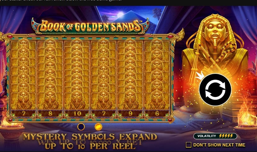 Book Of Golden Sands slot game artwork
