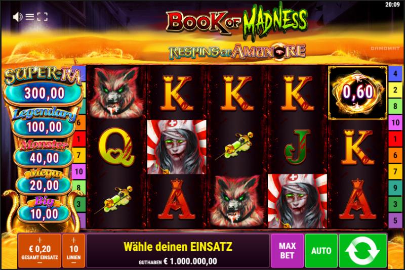 Book Of Madness Roar slot game artwork