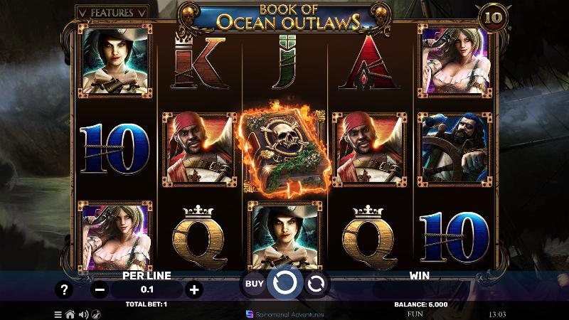 Book Of Ocean Outlaws slot game artwork