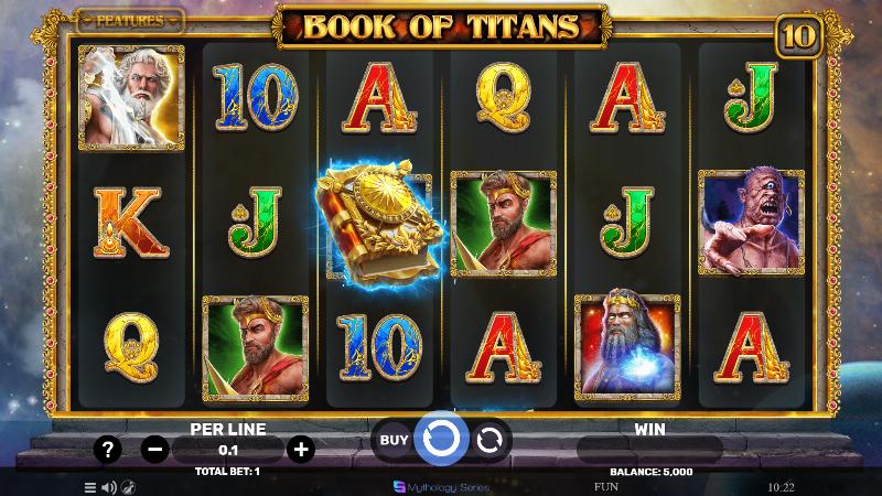 Book Of Titans slot game artwork