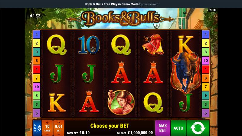 Books & Bulls slot game artwork