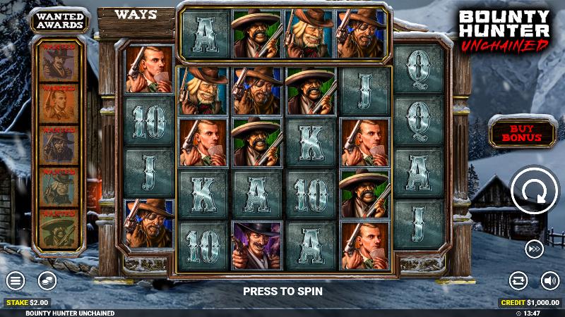 Bounty Hunter Unchained slot game artwork