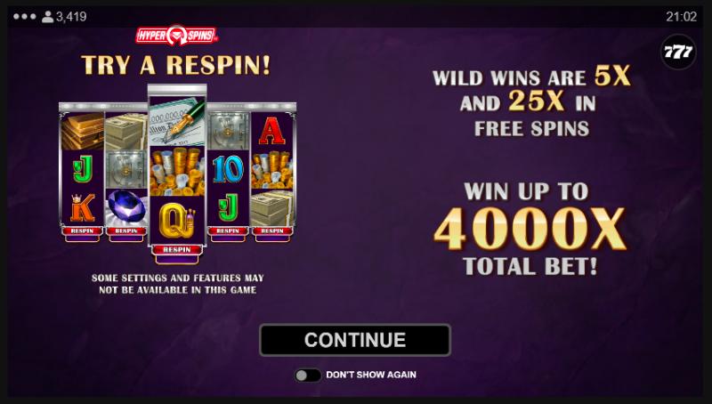 Break Da Bank Again Respin slot game artwork