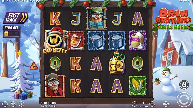 Brew Brothers: Xmas Brew slot game artwork