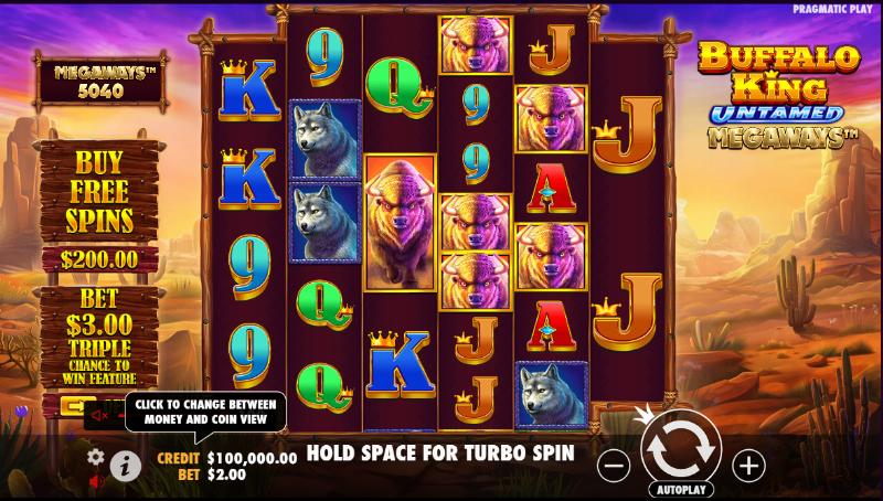 Buffalo King Untamed slot game artwork