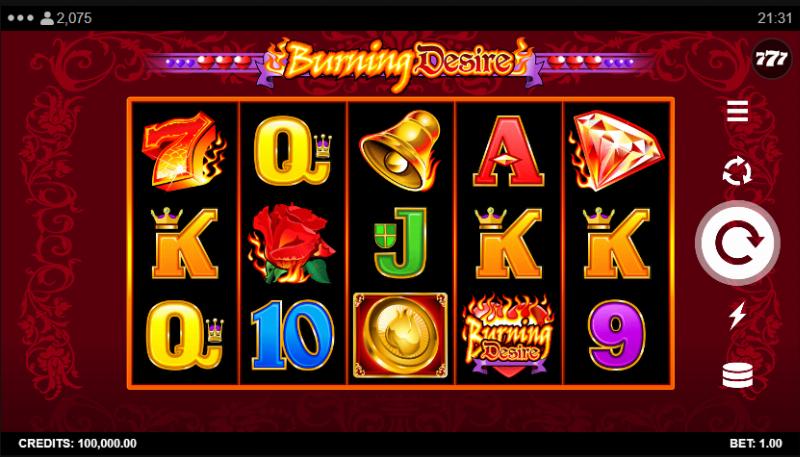 Burning Desire slot game artwork