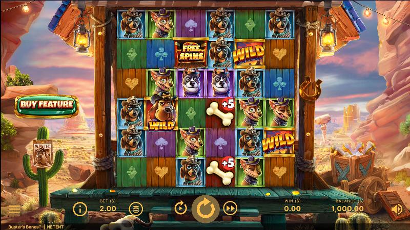Buster’s Bones slot game artwork