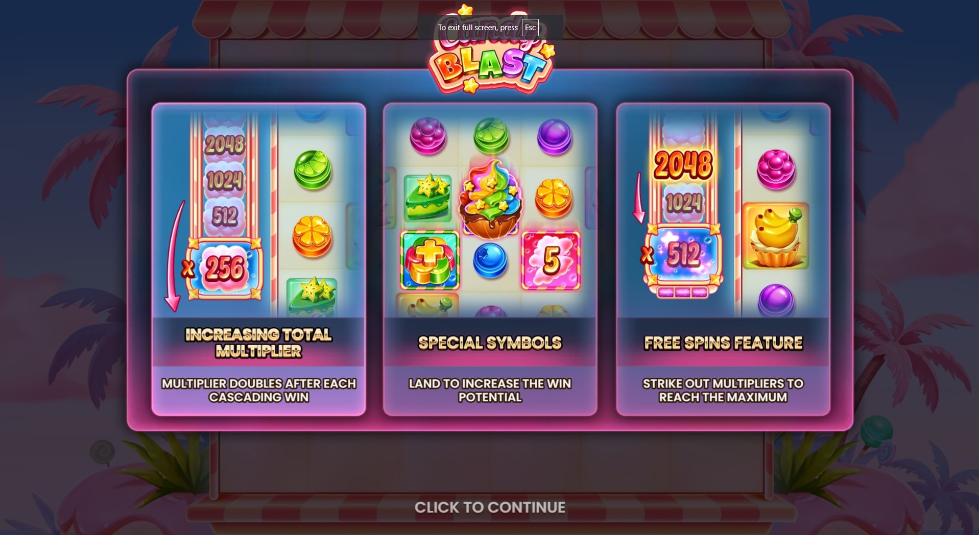 Candy Blast slot game artwork